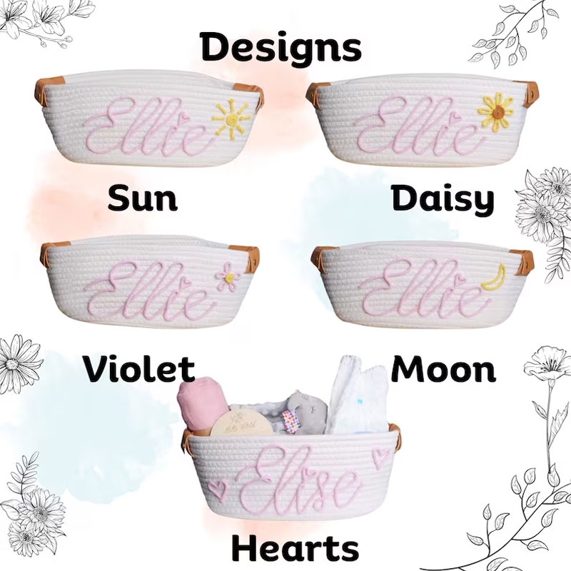 Custom Baby basket Colorful Rope Cotton Basket