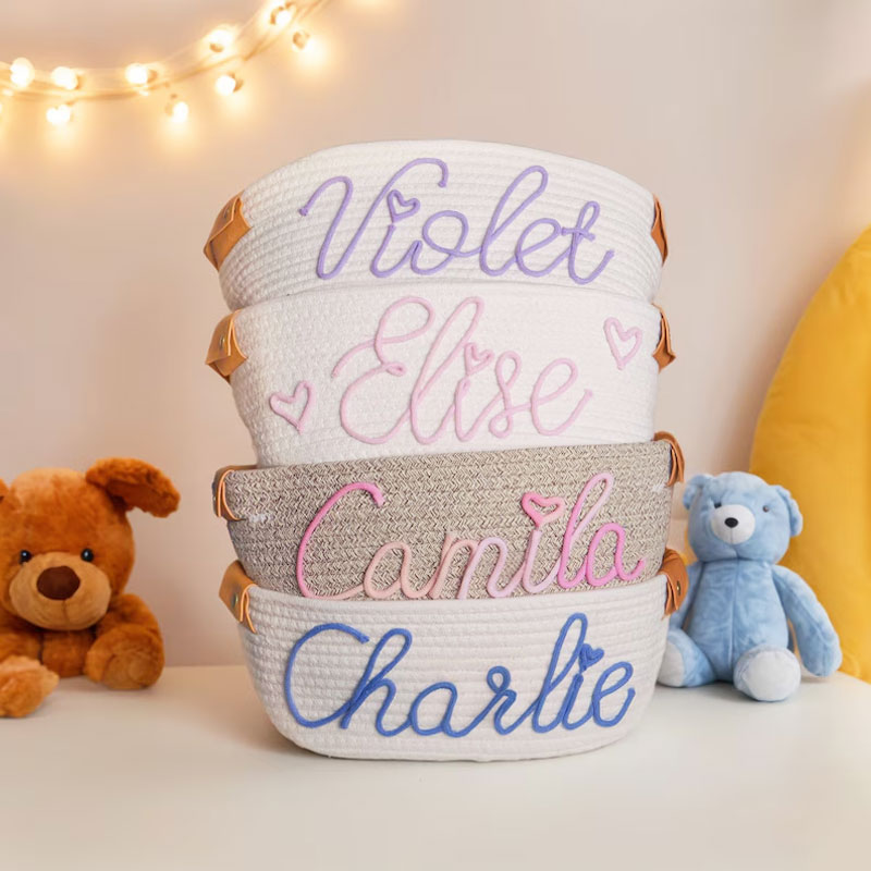 Custom Baby basket Colorful Rope Cotton Basket
