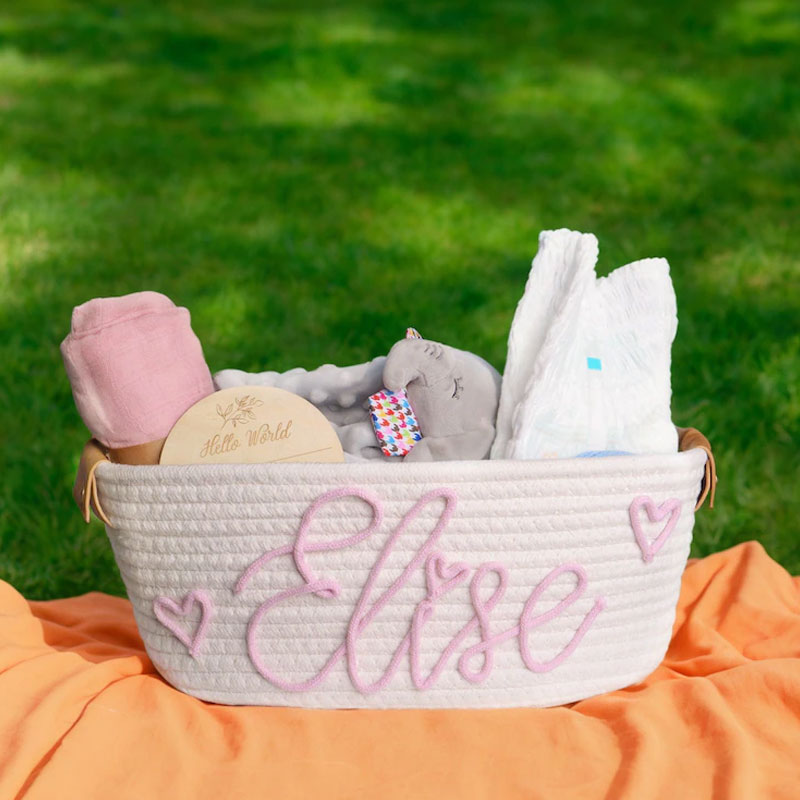 Custom Baby basket Colorful Rope Cotton Basket
