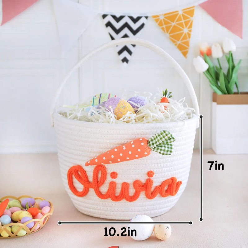 Custom Bunny Carrot Rope Basket