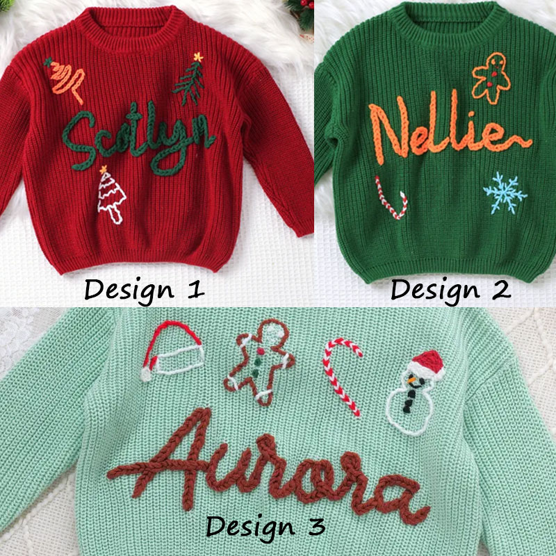 Custom Christmas Baby Name Sweater Christmas Gift