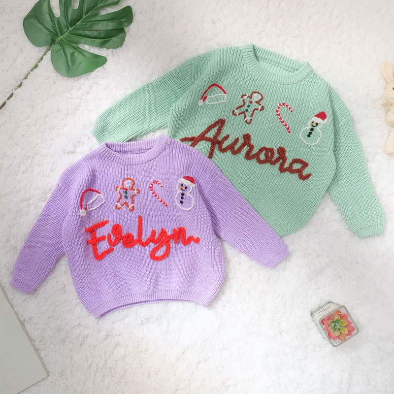 Custom Christmas Baby Name Sweater Christmas Gift