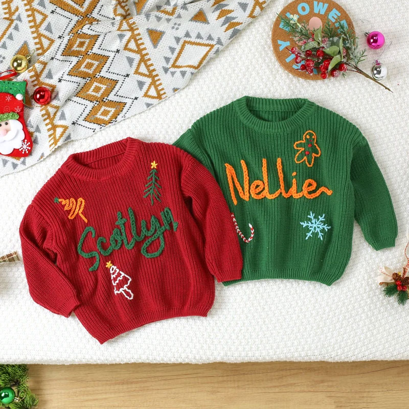 Custom Christmas Baby Name Sweater Christmas Gift
