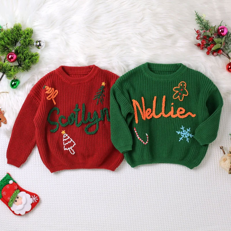 Custom Christmas Baby Name Sweater Christmas Gift