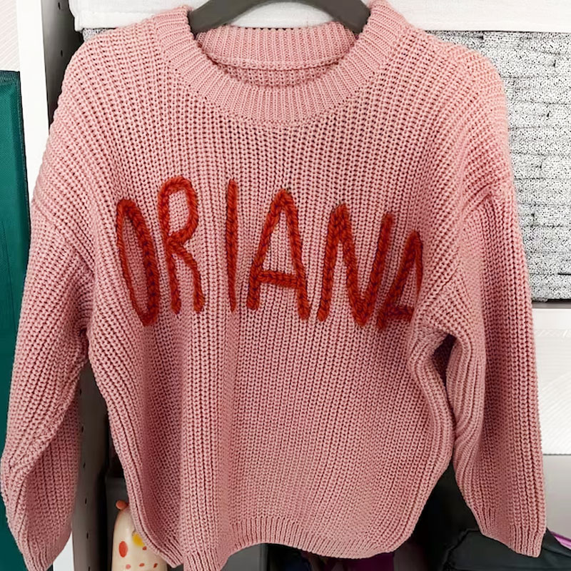 Custom Embroidered Baby Name Sweater