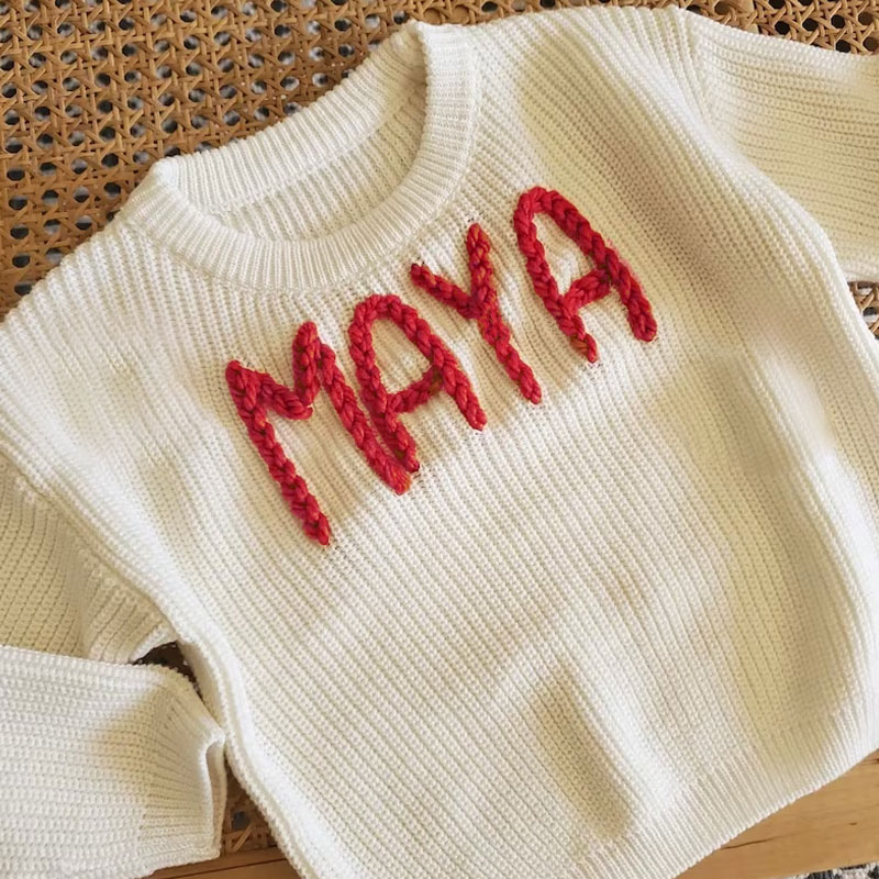 Custom Embroidered Baby Name Sweater
