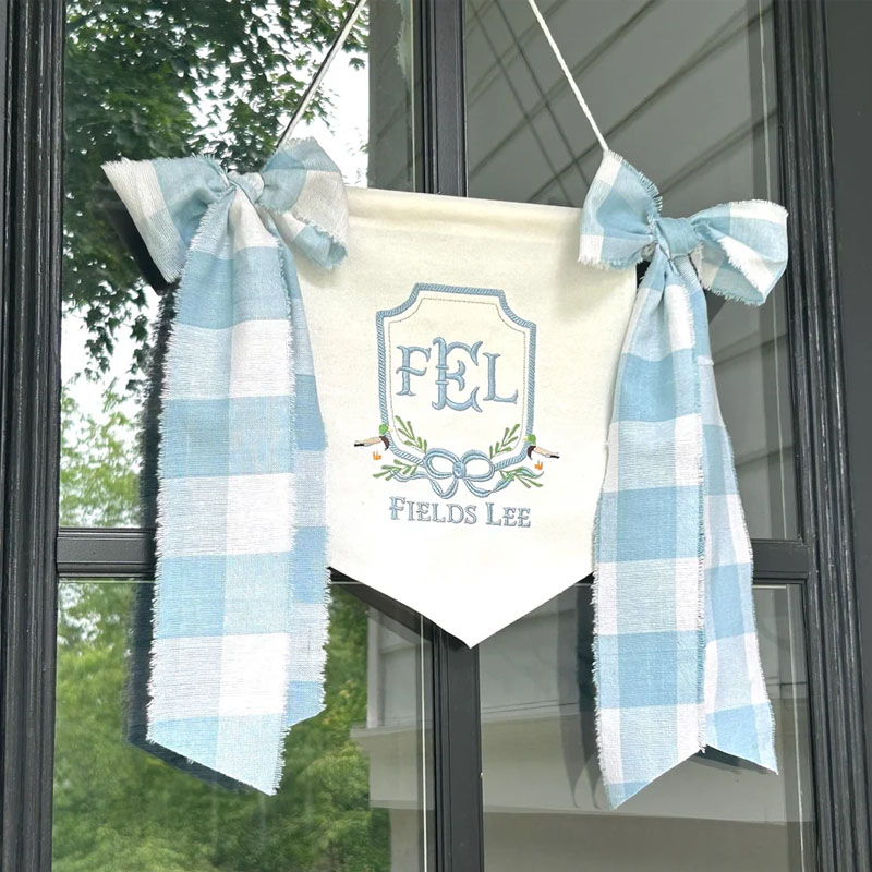 Custom Mallard Duck Baby Buffalo Plaid Banner