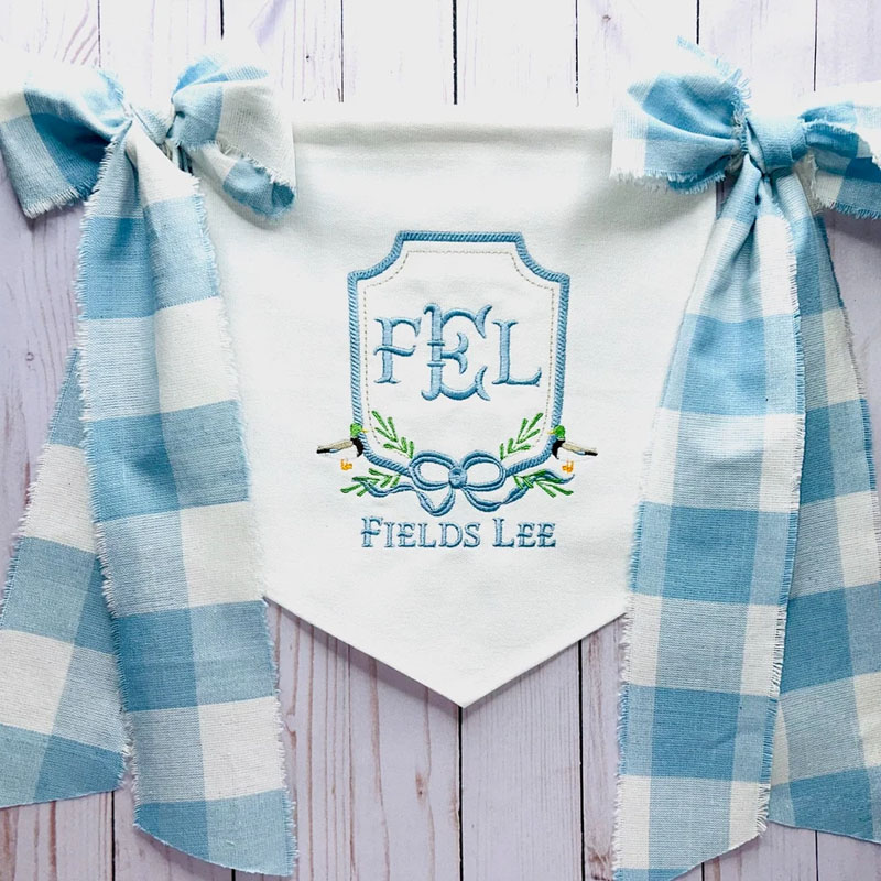 Custom Mallard Duck Baby Buffalo Plaid Banner