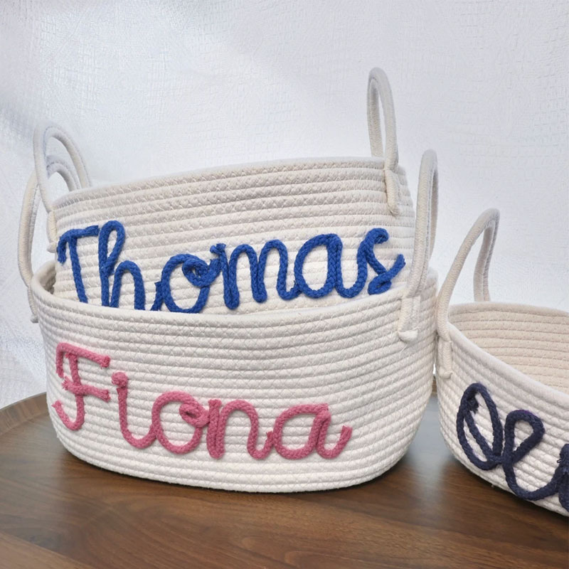 Custom Monogram Basket Gender neutral baby gift basket
