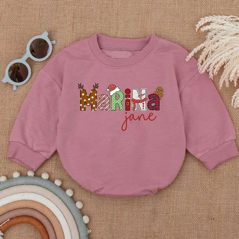 Custom Name Christmas Bubble Romper