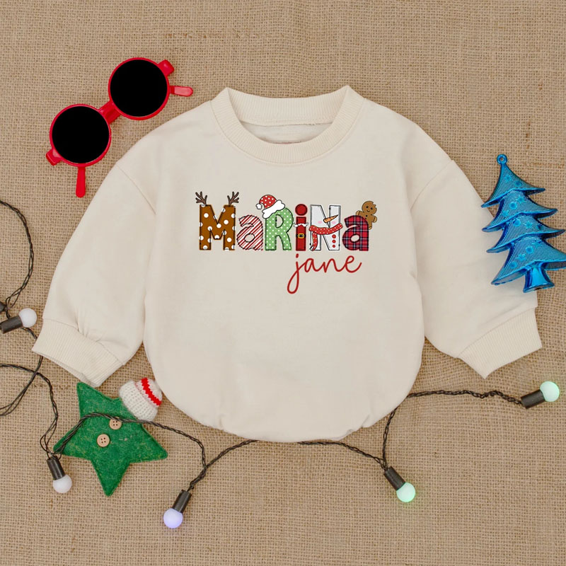 Custom Name Christmas Bubble Romper