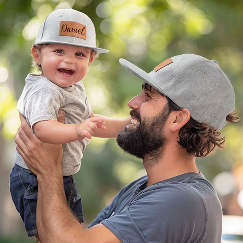 Custom Toddler Leather Patch Hat Dad And Me Hats