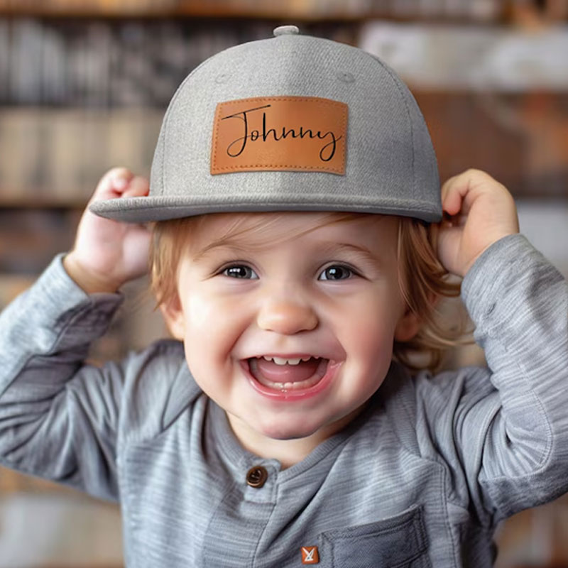 Custom Toddler Leather Patch Hat Dad And Me Hats