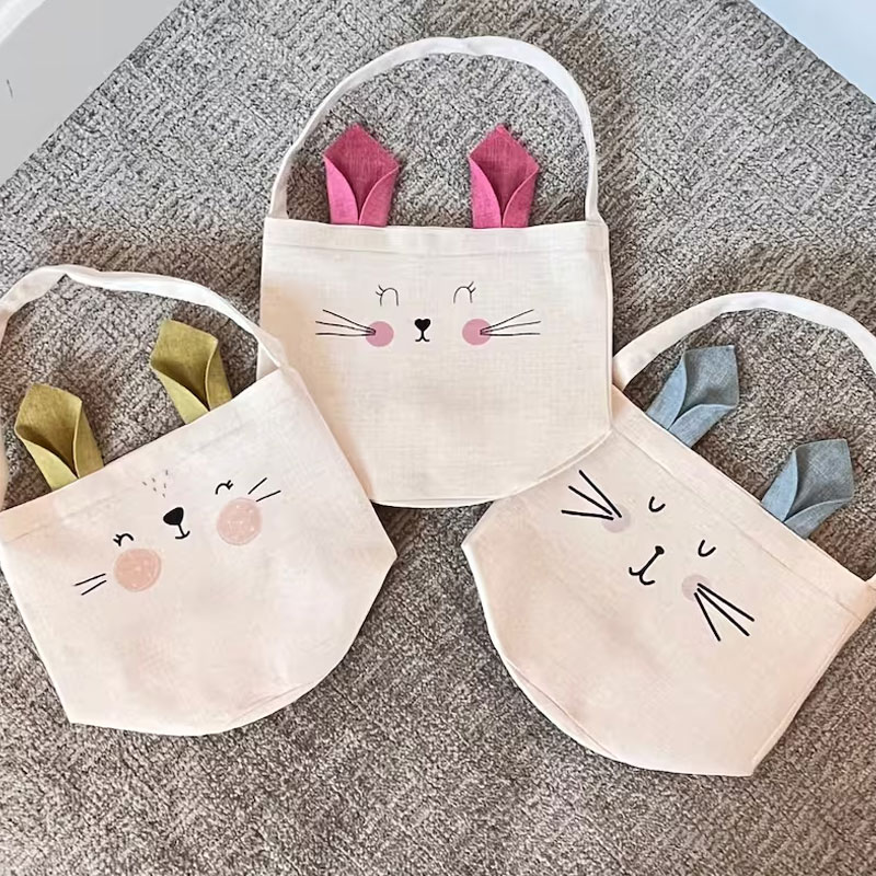 Custom bunny ears easter basket kids gift