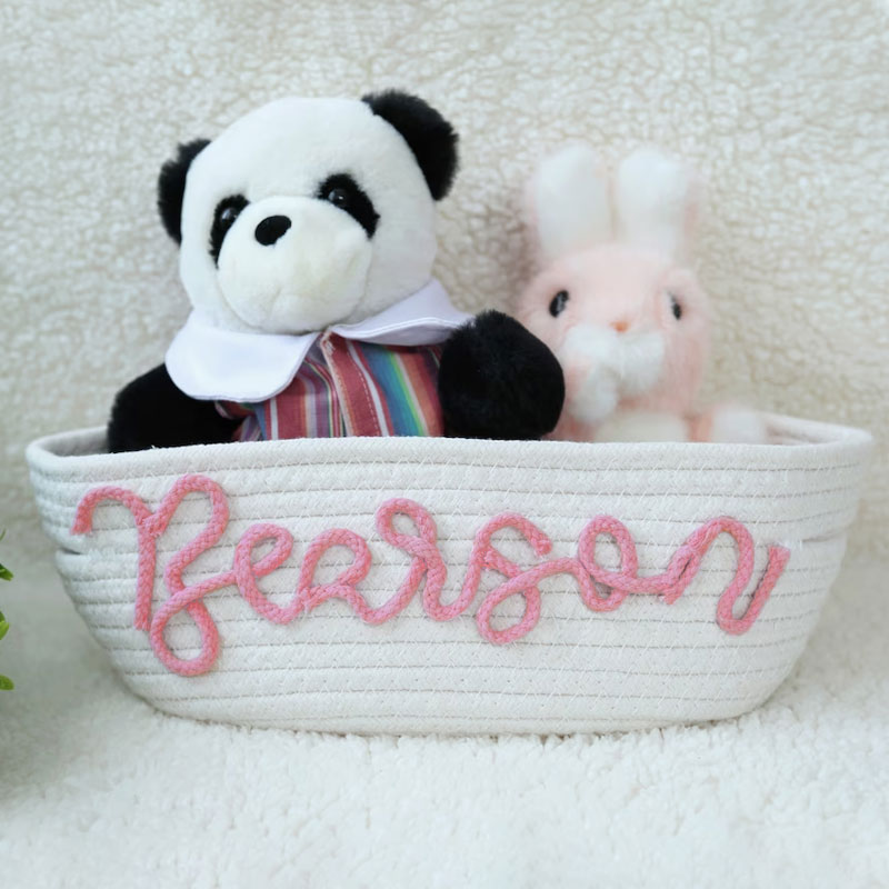 Customized Baby Shower Gift Basket Rope Toy Basket