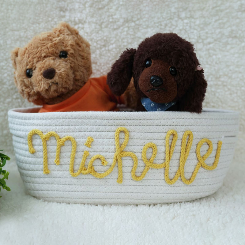 Customized Baby Shower Gift Basket Rope Toy Basket