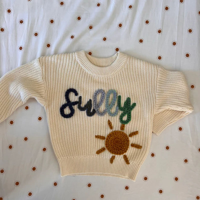 Customized Children's Name Hand Embroidered Sweater