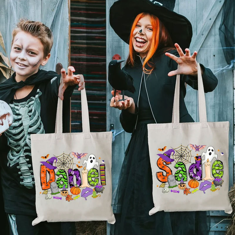 Customized Halloween Name Bag Treat Bags for Kids