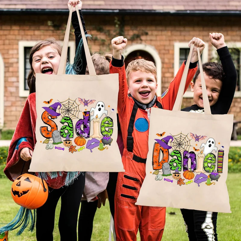 Customized Halloween Name Bag Treat Bags for Kids
