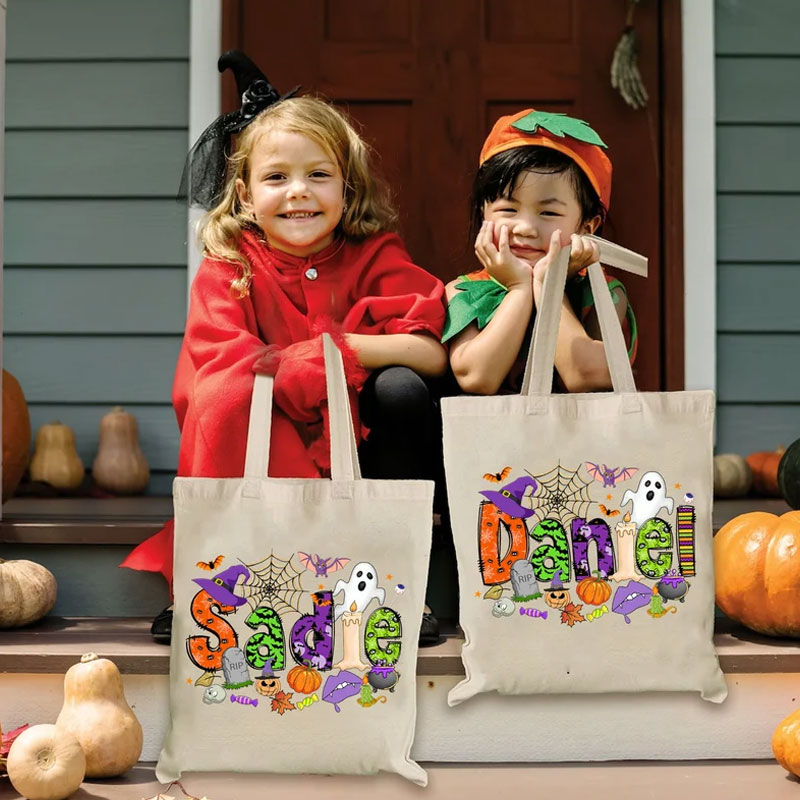 Customized Halloween Name Bag Treat Bags for Kids