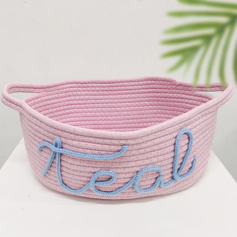 Customized Rope Basket Baby Shower Gift Basket