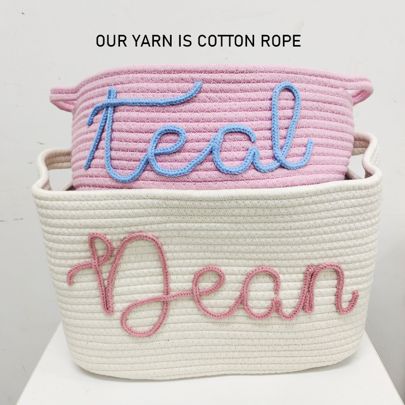 Customized Rope Basket Baby Shower Gift Basket