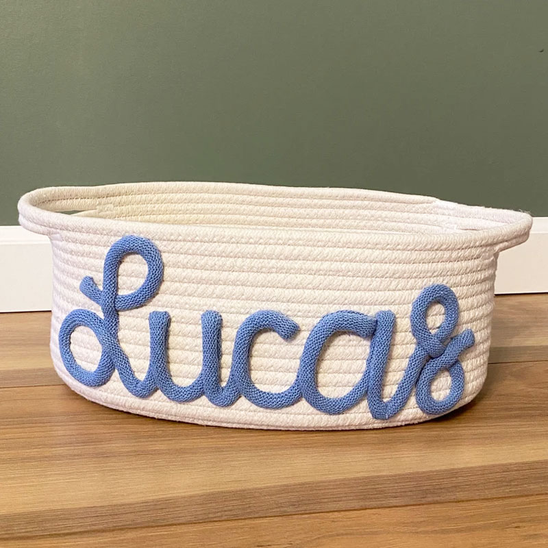 Customized Rope Basket Baby Shower Gift Basket