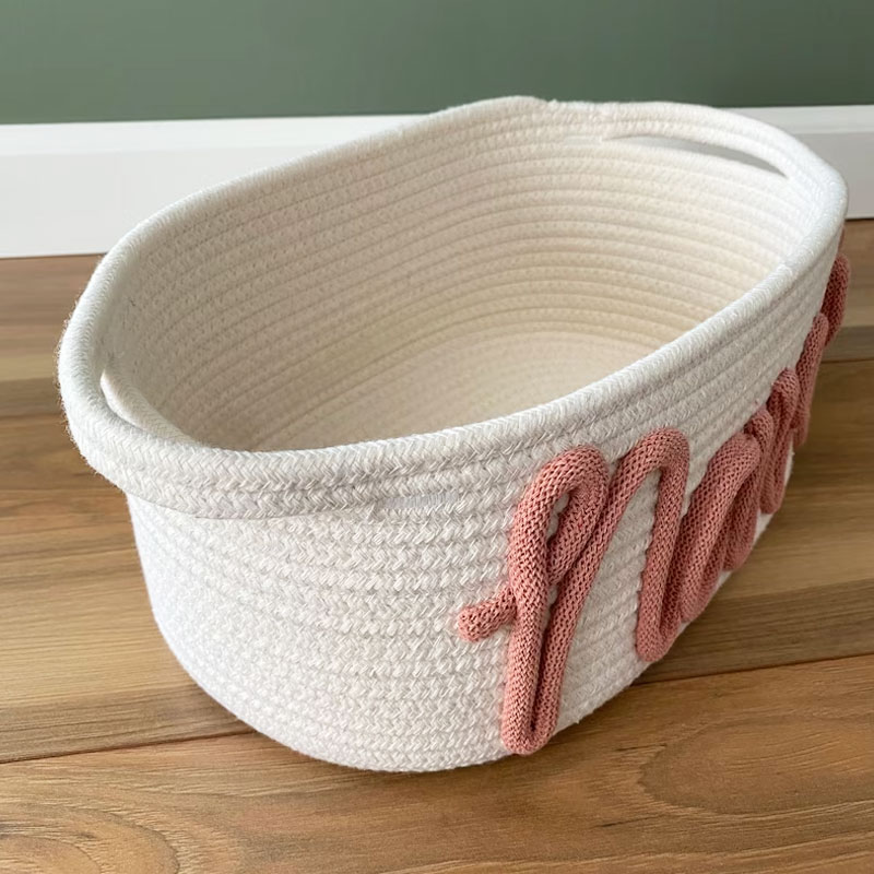 Customized Rope Basket Baby Shower Gift Basket
