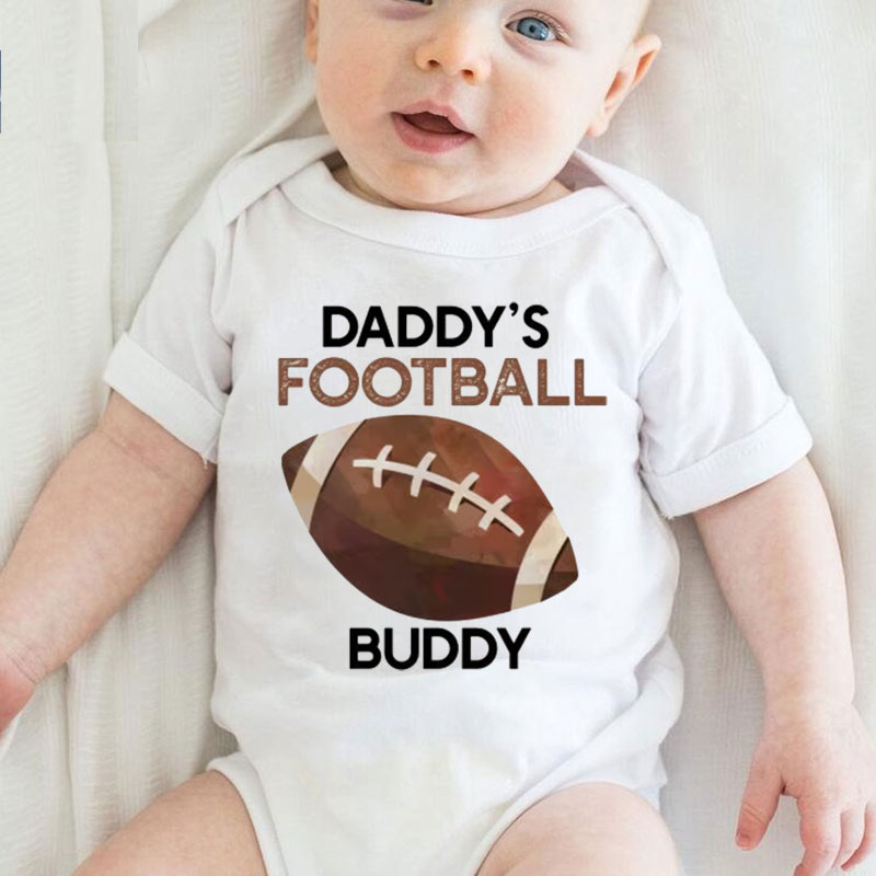 Daddy's Football Buddy Bodysuit Funny Baby Clothes