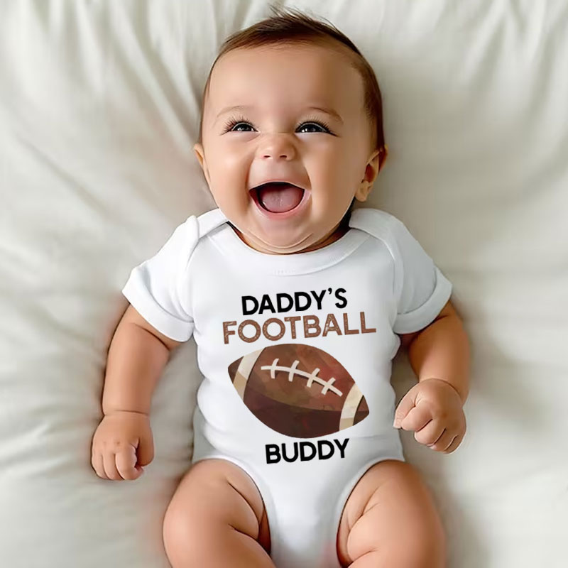 Daddy's Football Buddy Bodysuit Funny Baby Clothes
