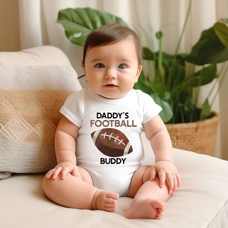 Daddy's Football Buddy Bodysuit Funny Baby Clothes