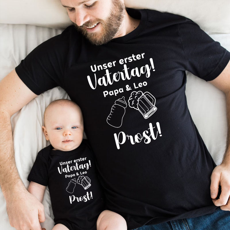 [Baby Bodysuit]Dads And Little Heroes First Father's Day Bodysuit