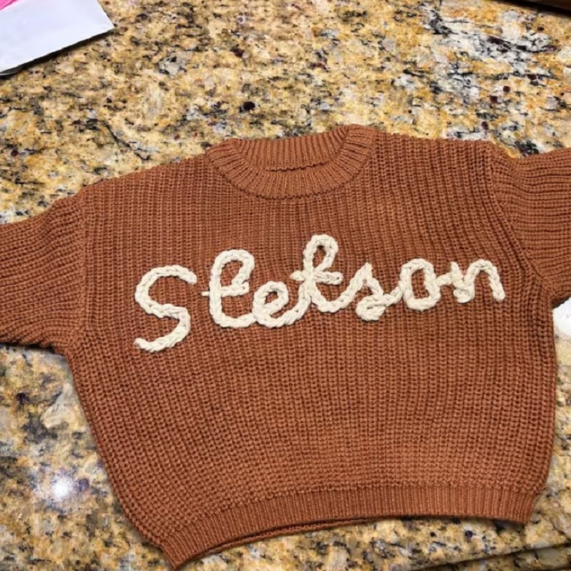 Baby Sweater Hand Embroidered Name Baby Girl Gifts