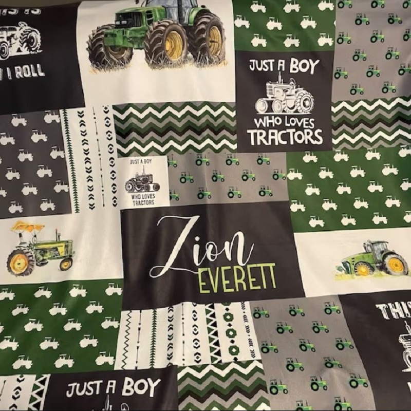 Just A Boy Who Loves Tractors Blanket Personalized Blanket