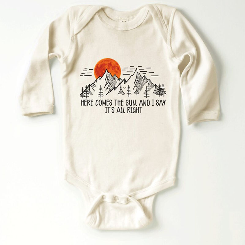 Here Comes The Sun Baby Onesie Boho Song Lyrics Bodysuit