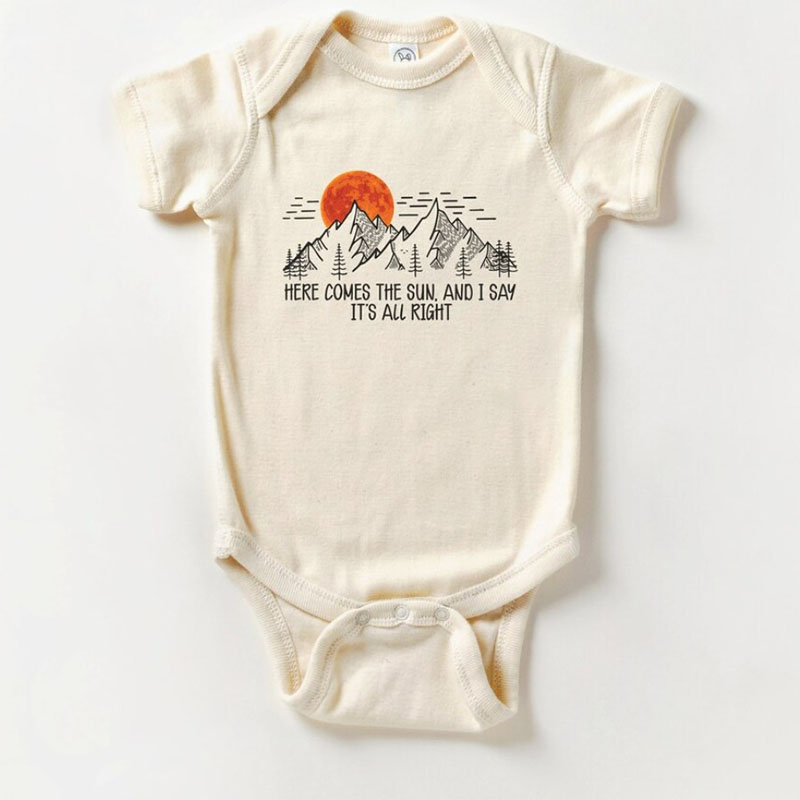 Here Comes The Sun Baby Onesie Boho Song Lyrics Bodysuit
