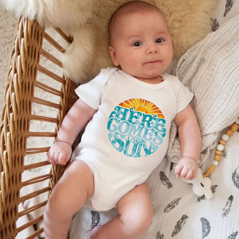 Here Comes the Sun Baby Onesies Summer Vibes Tee 