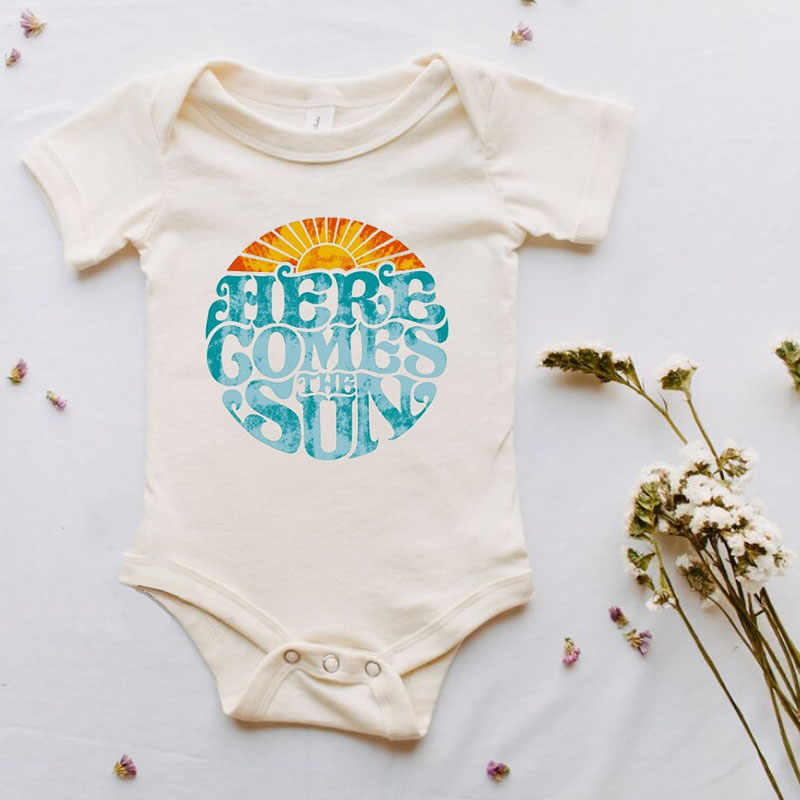 Here Comes the Sun Baby Onesies Summer Vibes Tee 