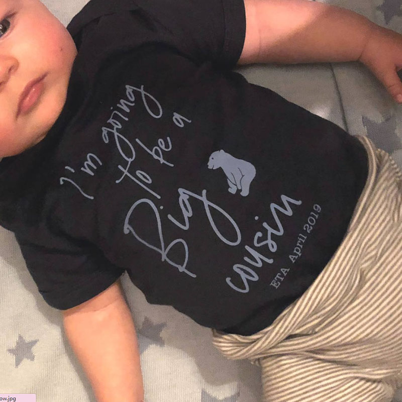 Big Cousin Pregnancy Announcement Babygrow Baby Newborn unisex Onesie