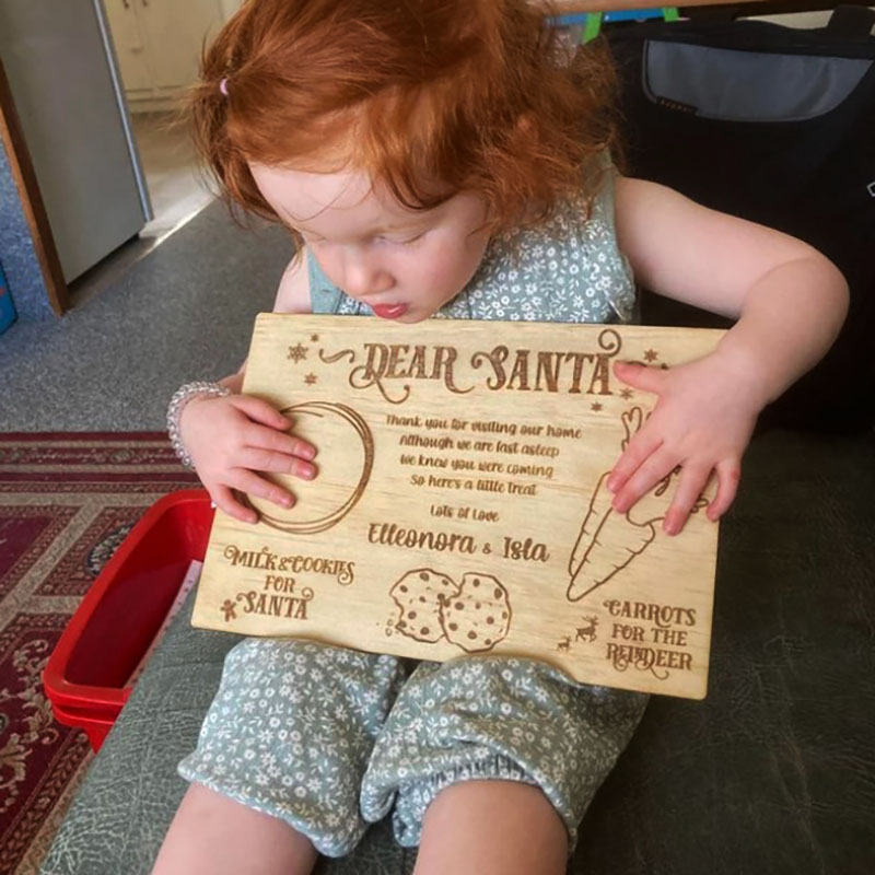 Personalised Dear Santa Treat Tray Santa Board Santa's Tray Milk for Santa Board