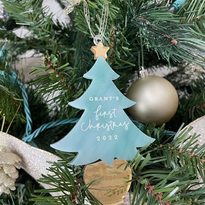 Baby's first Christmas Ornament 2023 Cutest Acrylic Christmas Ornament 