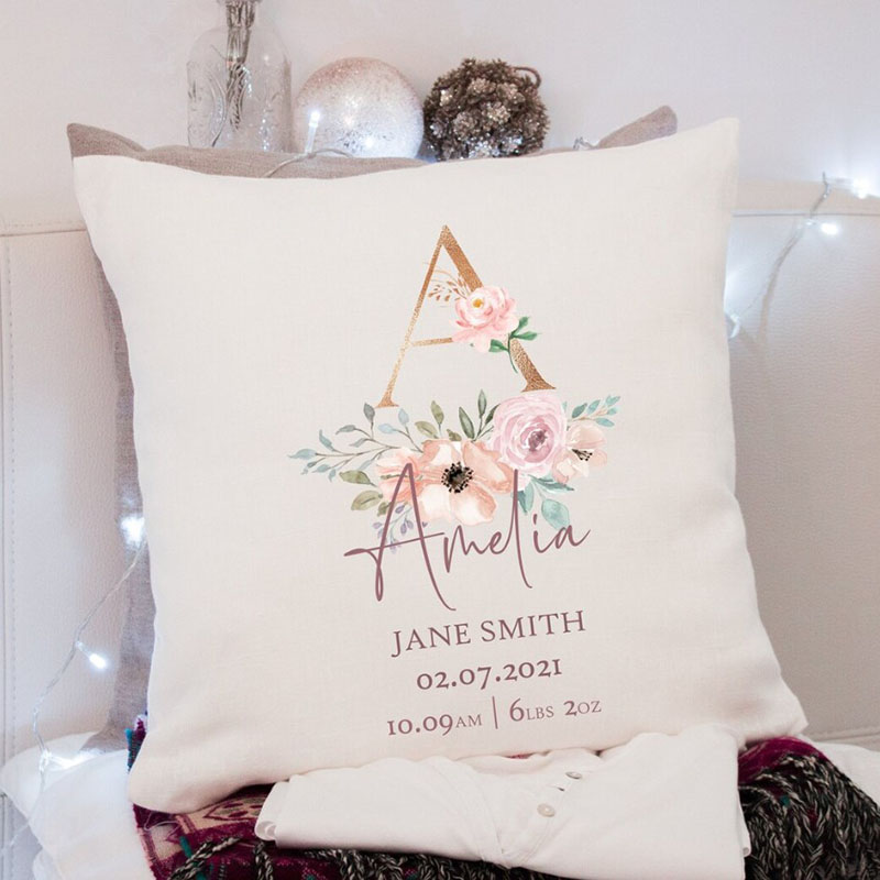 Personalised baby cushion hotsell