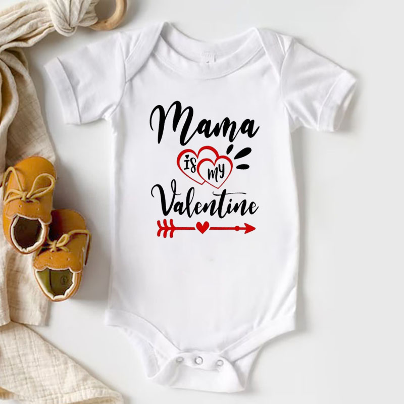 [Baby Bodysuit] Mama is My Valentine For Girls or Boys Bodysuit