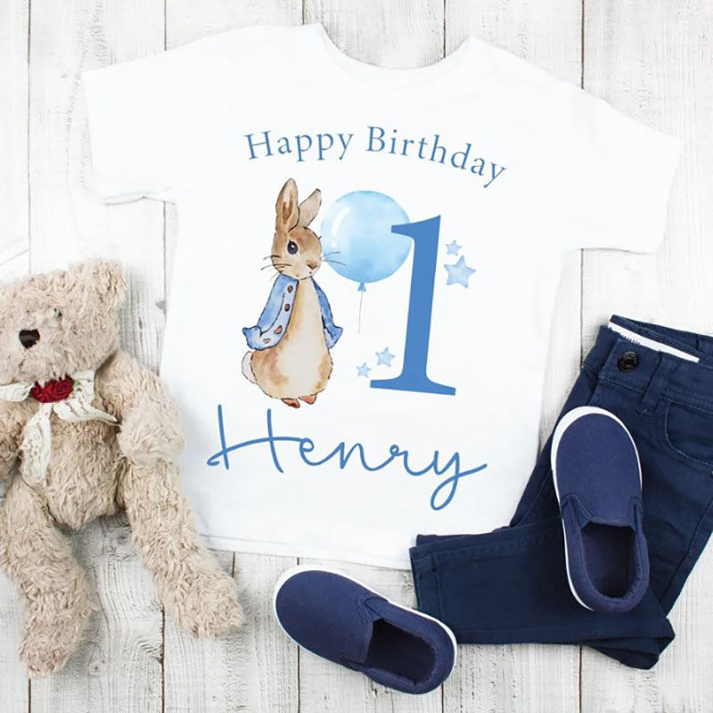 Personalised Flopsy Rabbit Peter Baby Onesie