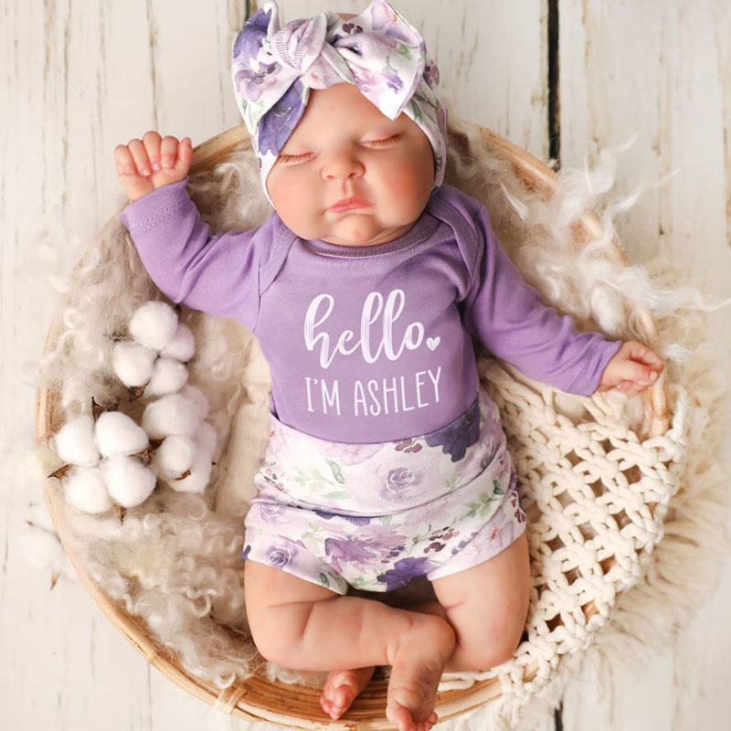  Personalized Baby Girl Coming Home Outfit Lavender