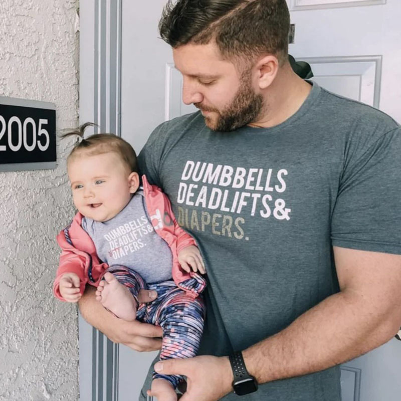 [Adult Tee]Dumbbelles deadlifts&diapers T-SHIRT