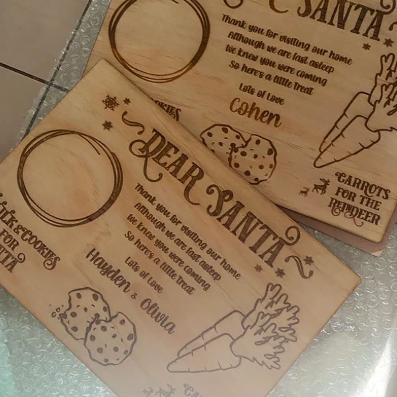 Personalised Dear Santa Treat Tray Santa Board Santa's Tray Milk for Santa Board