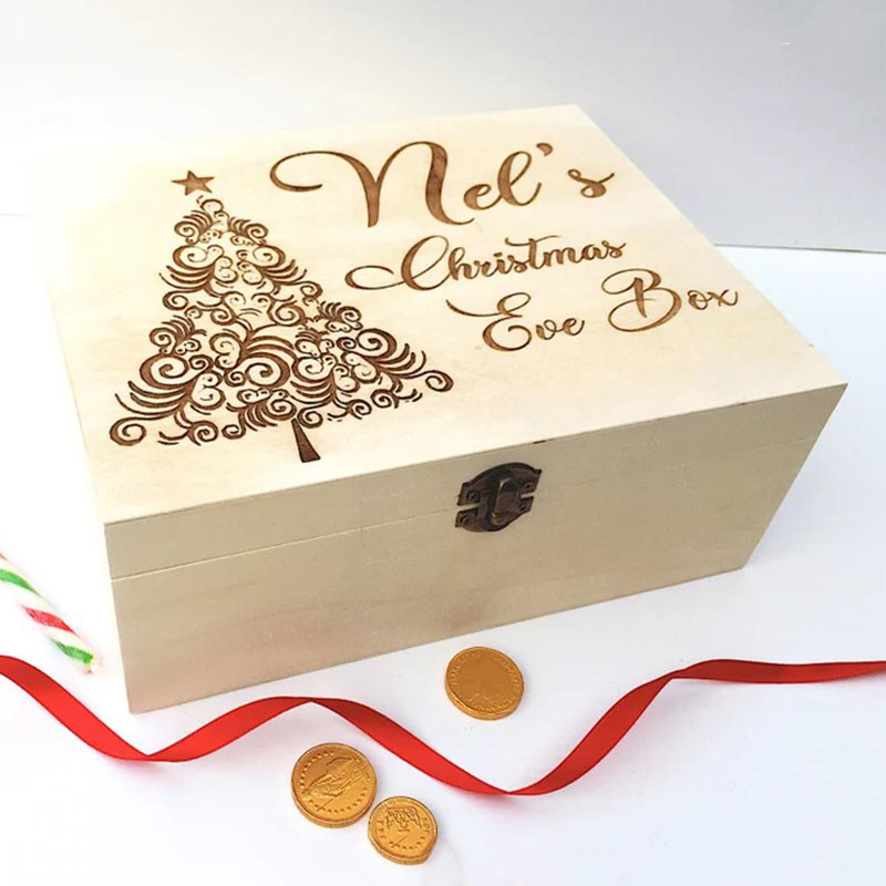 Personalised Santa Sleigh Box Christmas Eve Box, Tree Keepsake Box