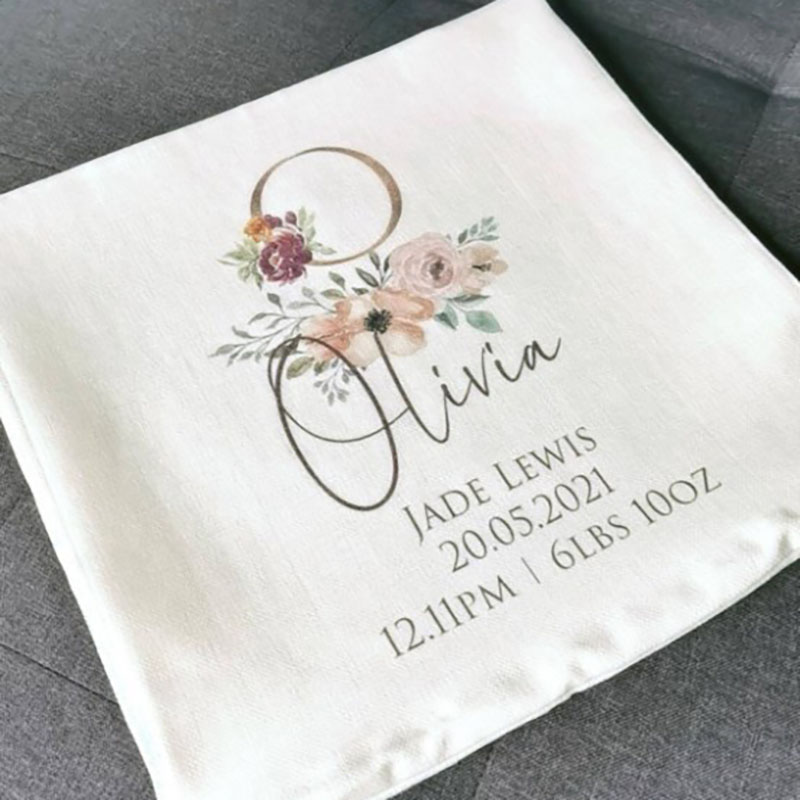 Personalised Baby Birth Stats Cushion Personalised baby shower gift