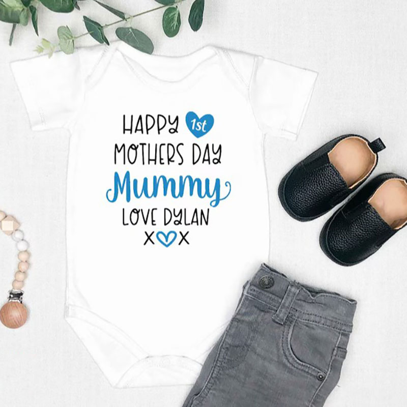 Happy First Mothers Day Baby Bodysuit Personalised Gift for Mummy 